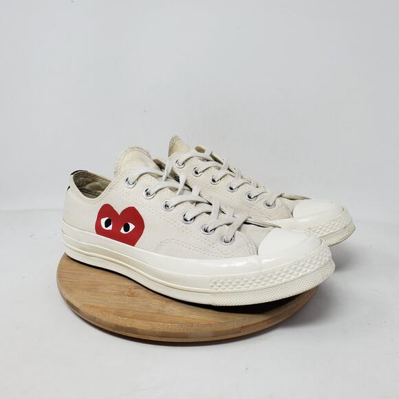 Converse Chuck Taylor Comme de Garcons Shoes Womens 8 Sneaker Off White Low - Picture 2 of 14